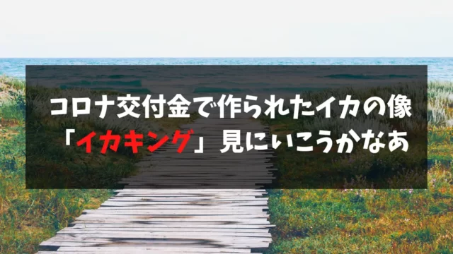 能登にコロナ交付金で作られた巨大なイカの像があります。税金の使い道として疑問視されてましたが経済効果は建設費の22倍にもなったそうです。というニュースをふと思い出した。観光がてら見にいこうかなあ。